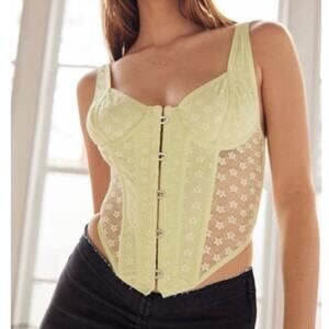 Urban Outfitters Out From Under Wildflower Lace Corset M Lime
